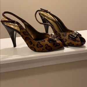 Linea Paolo Leopard MoHair Slingbacks